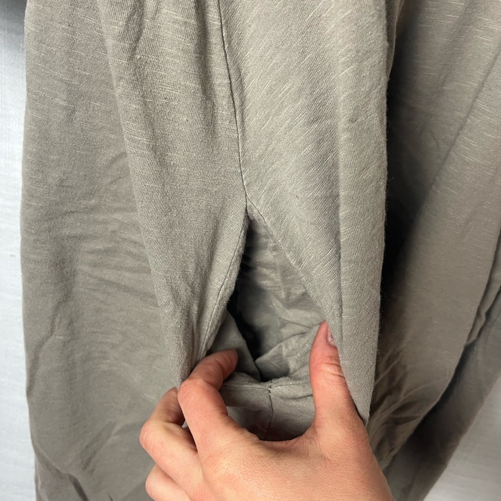 Made in Italy Tunic Muumuu Cotton Maxi Dress Grey - Women’s L - Picture 4 of 5